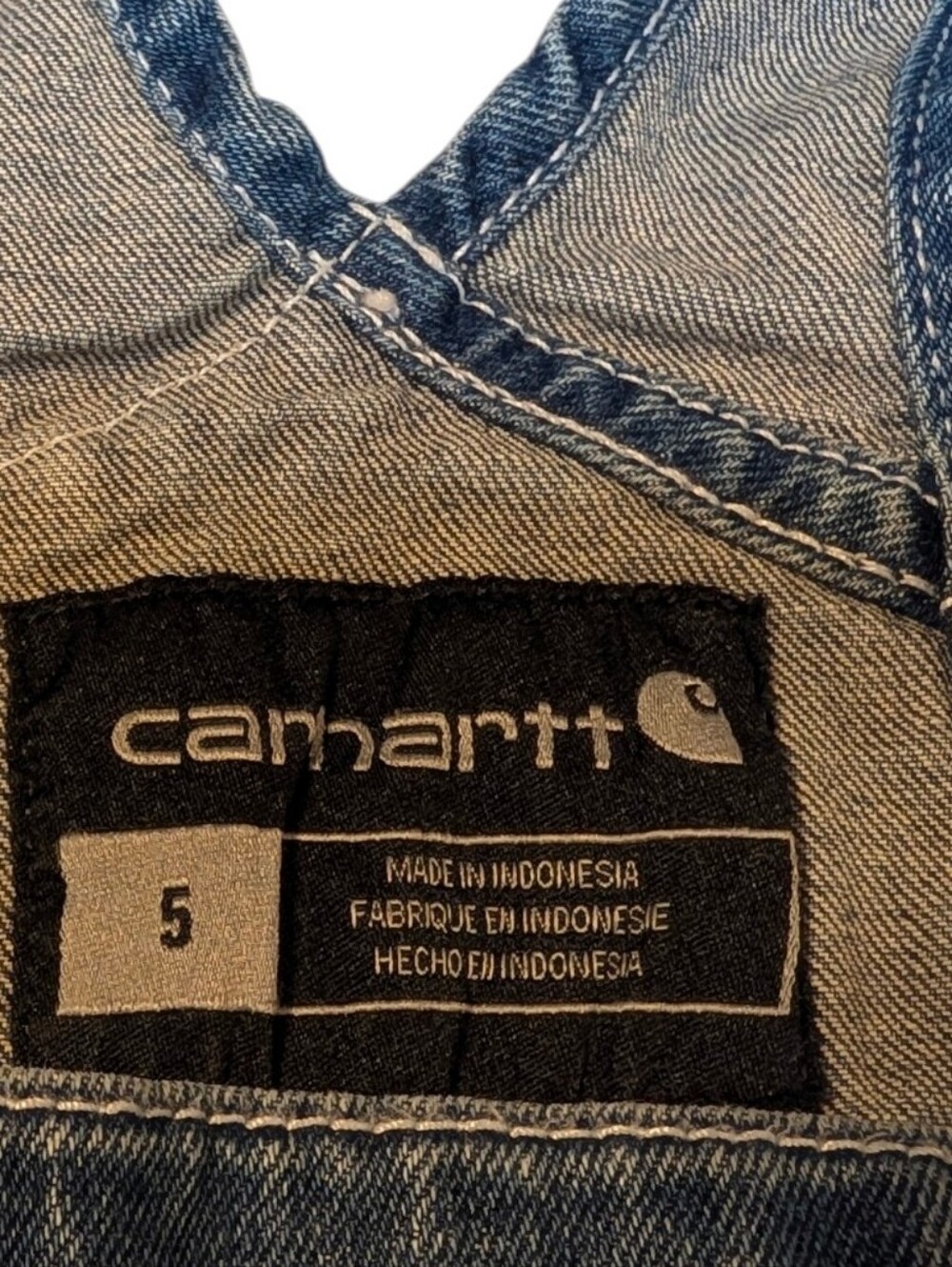 Carhartt Rugged Flex Denim Shortalls with Bib Pocket Size 5 - Picture 5 of 9